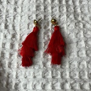 Elegant Red Tassel Earrings
